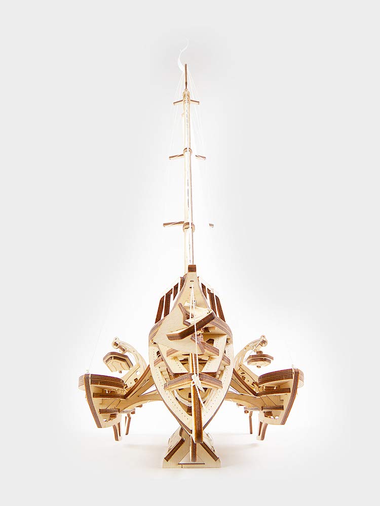 Ugears Trimaran Yacht 70059 Wooden Puzzle, Crafts & Model Building Kit, No Glue or Tools Required, for Adults