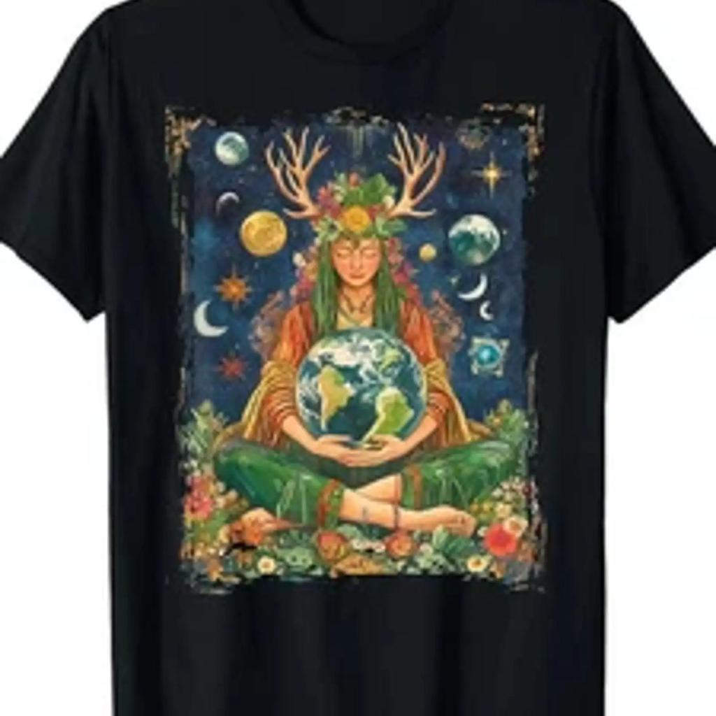 Gaia Greek Goddess Pagan Mother Earth Day T Shirt Unisexs Unisexs Vintage Eco Vintage Breathable Soft Designer Clothes
