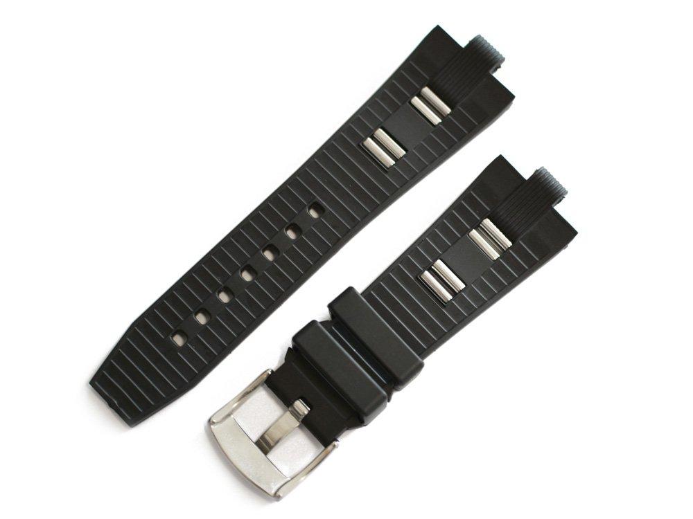 King Watch Parts Kompatibel med Bulgari Aftermarket Gummiband för Diagono 26mm [Import Original] - - DP45, Svart,