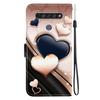 Handmade PU Leather Flip Case for LG K61 Anti-Slip Shockproof Cover with Wrist Strap & Heart/Rose Cat Designs