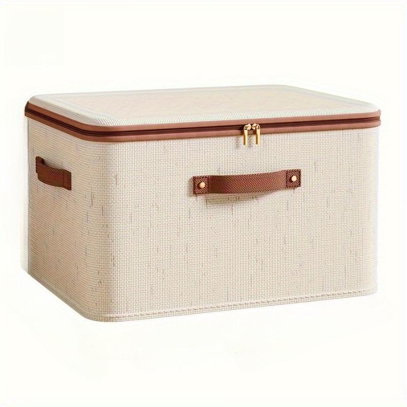 Foldable Fabric Storage Bins with Zipper Lids - Closet Organizer Boxes for Clothes, Blankets, Toys -Under Bed Storage Containers