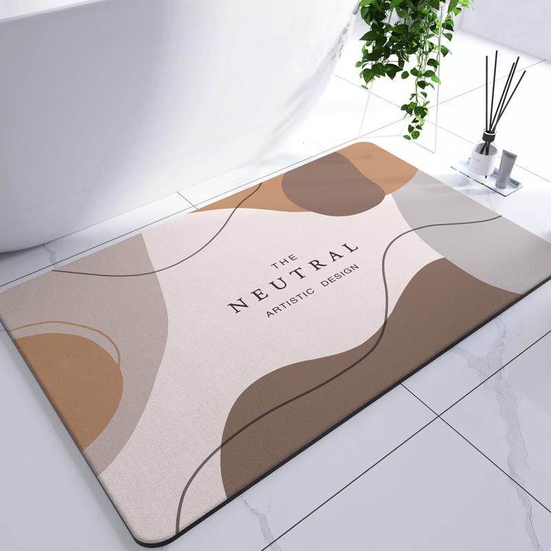 Diatomite Leaf Bath Mat Foot Mat Non-slip Bathroom Rug Absorbent Bath Carpet Quick Drying Shower Toilet Bathtub Doormat Washable