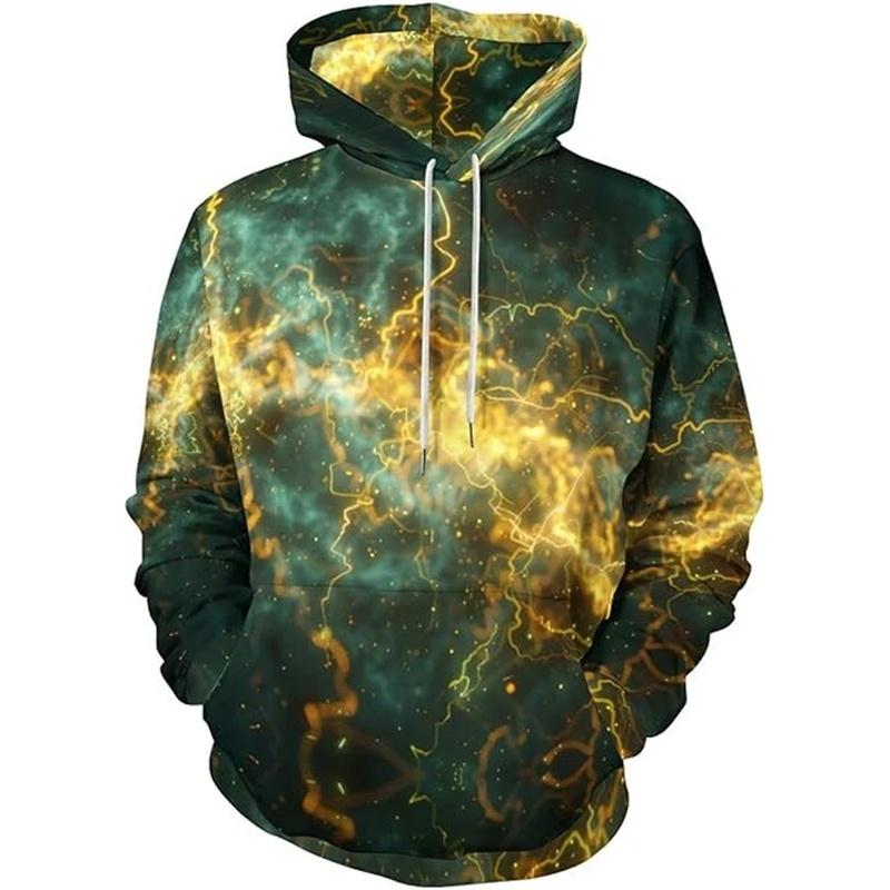Men Colorful Vortex Cloud Galaxy 3D Full Print Hoodie Long Sleeve Casual Space Street Pullover Sweatshirt