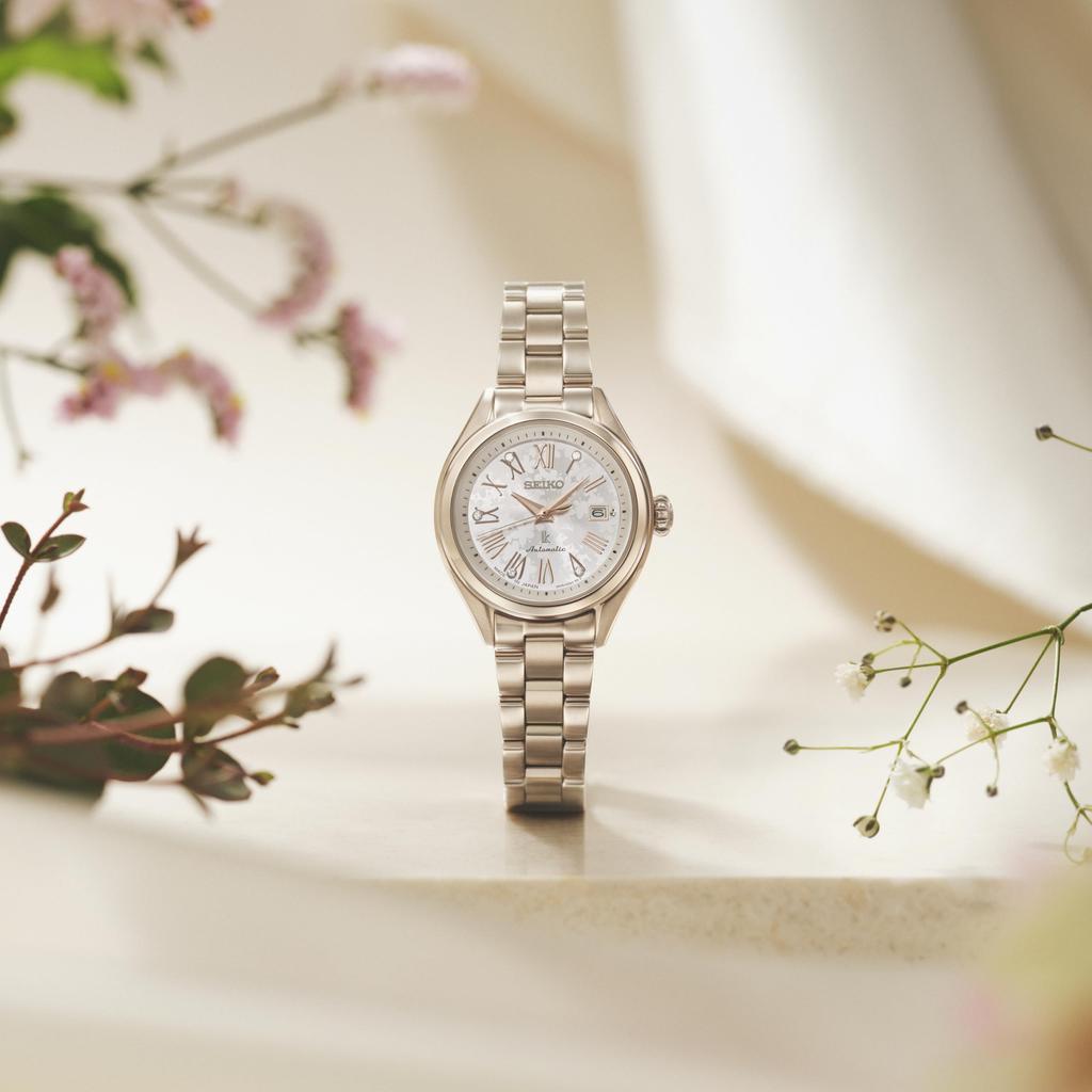 Seiko LUKIA HEA003J Limited Edition Ladies Mechanical Automatic Hand-winding Watch Date Calendar Silky Pink Dial White Stainless Steel