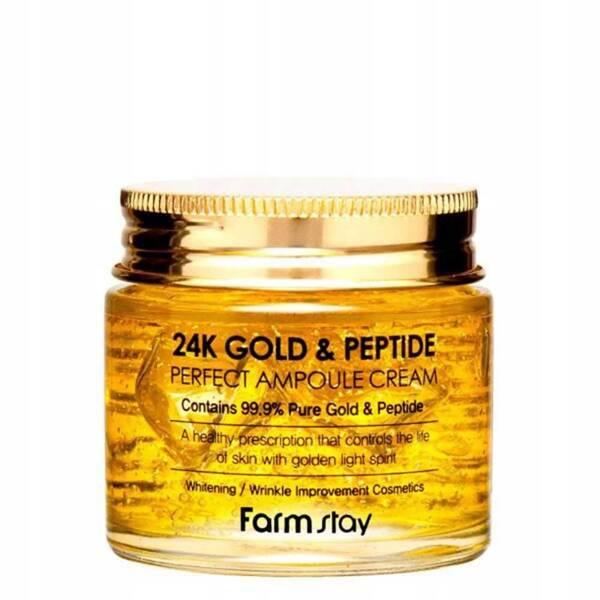 Farmstay 24 Gold & Peptide Serum For Face In Ampoule with 24-Karat Gold and Peptides 80Ml