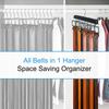 Resovo Belt Hanger for Closets, Holds up to 42 Belts, Belt Organizer with 14 Hooks, Durable Wood Belt Rack for Closet Organizer and Storage, Black, 1