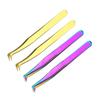 6pcs Eyelashes Tweezers For Lashes Extension Nipper Stainless Steel High Precision Eyelash Extension Eyebrow Tweezers