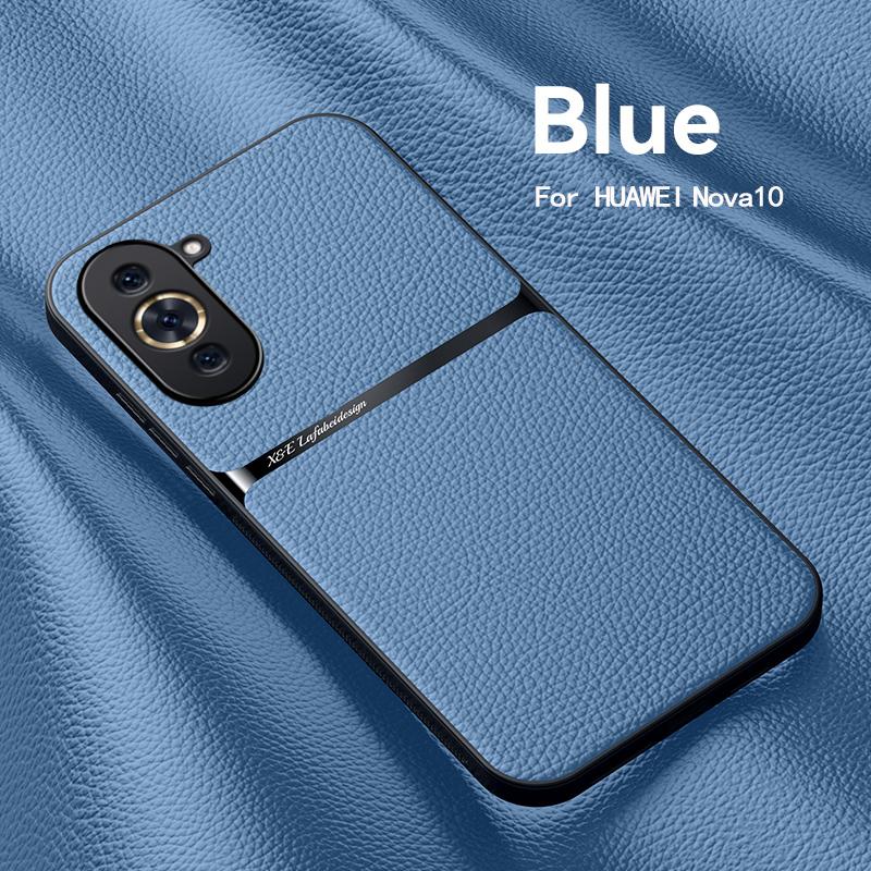 For Huawei Nova 10 Case Luxury Leather Texture Magnetic Back Cover for Hauwei Nova 10 Pro 10pro Nova10pro Soft Phone Cases