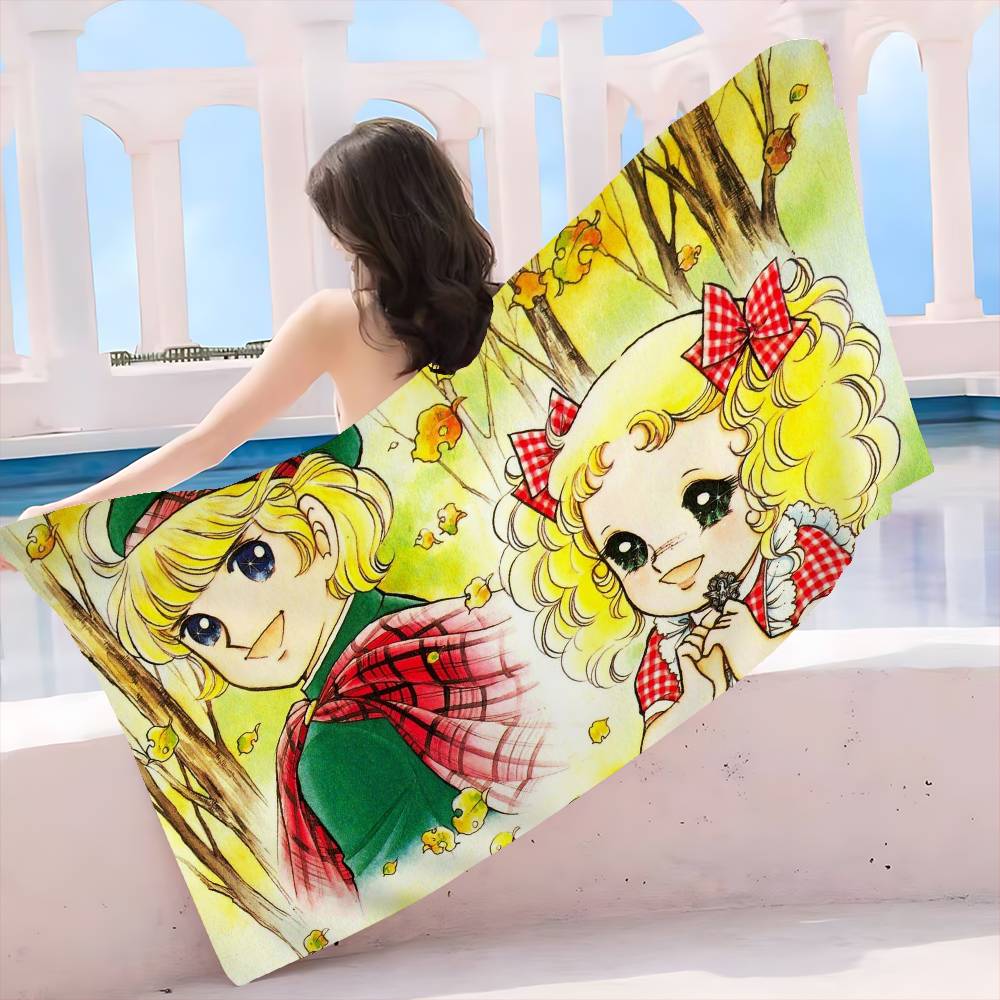 Anime C-Candy Microfiber Blanket Quick Drying Beach Towels Oversized Printing Super Absorbent Pool Towel Blanket