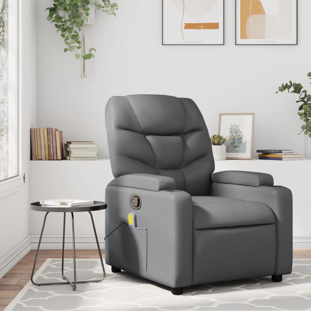 Relax Massage Chair by Grey Faux Leather
