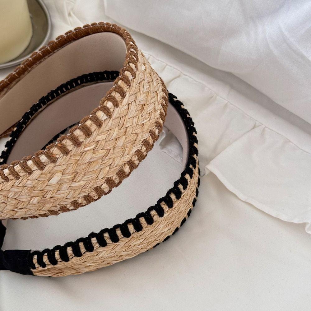 Woven Raffia Grass Hairband Bohemia Bohemian Style Hair Hoop Fashion Straw Weave Headband Makeup