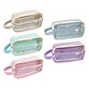 Multifunctionnal Pen Case Large Capacity Clear Pencil Case Two Large Compartment, Travel Stationeries Bag for Student