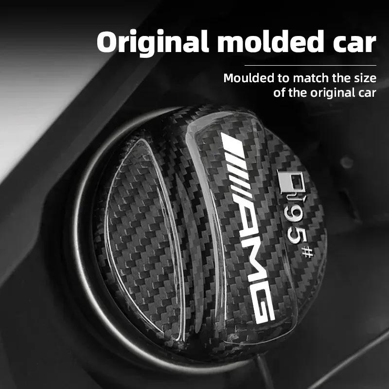 Real Carbon Fiber Gas Fuel Tank Cover Oil Filler Dustproof Cap For Mercedes Benz AMG A C E S Class W201 W210 W108 W204 W205 W203