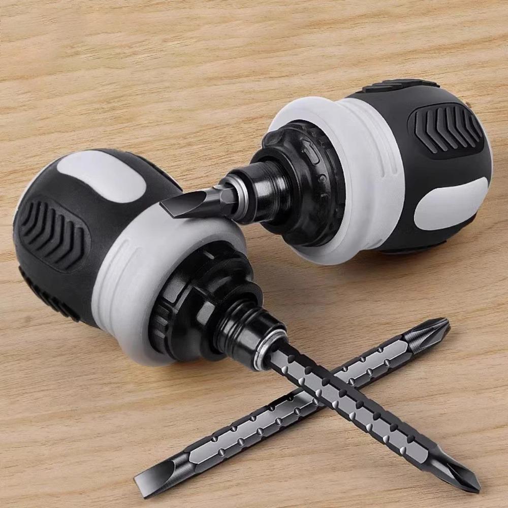 Highly Durable Short Handle Radish Head Ratchet Screwdriver Set Dual-Purpose