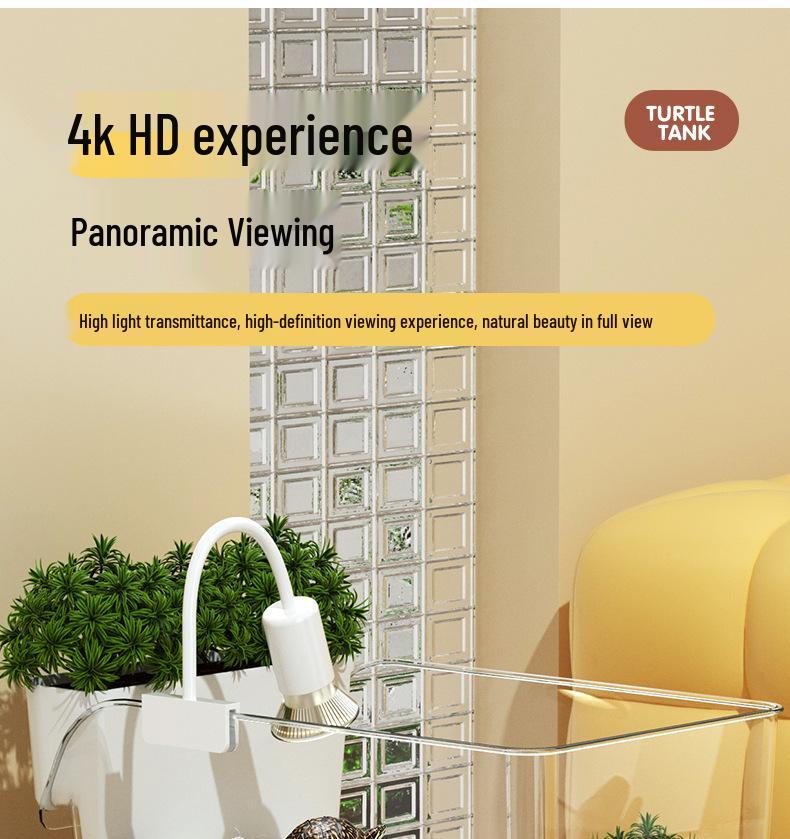 Eco-Friendly Turtle Tank with Basking Platform: Ideal for Living Rooms and Desktops, Perfect for Planting and Turtle Breeding.