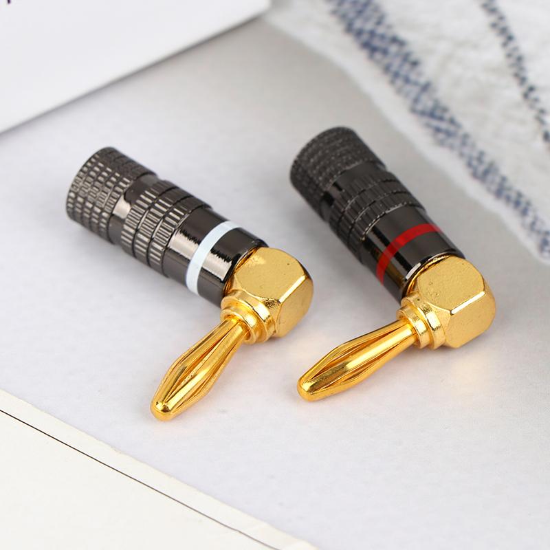 4mm Banana Plug Connector 1Pcs Gold Plated Audio Video Speaker Adapter No Welding Cable For DIY Project