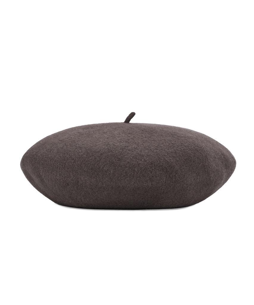 Bajal Cursive Logo Wool Beret Cocoa