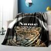 Custom Leopard Crown Home Customize Your Name Blankets Comfortable Soft Lightweight Allseason Multipurpose Blanket For Picnics Sofas Offices Beds