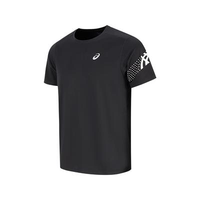 Série Estilo de Vida Esportivo Absorção de Umidade Secagem Rápida Respirável Camiseta Manga Curta Masculina Tops Preto 2011D300-001