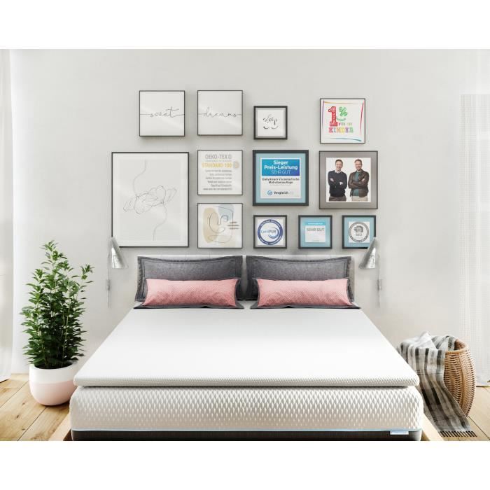 Surmatelas - dailydream - de luxe - 140x190cm - viscose élastique - mémoire de forme 5cm