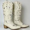 Fashion IPPEUM Western Cowboy Boots For Women Firebird Embroidery Leather Knee High Boot Country Western Brown Cowgirl Shoes Plus Size44