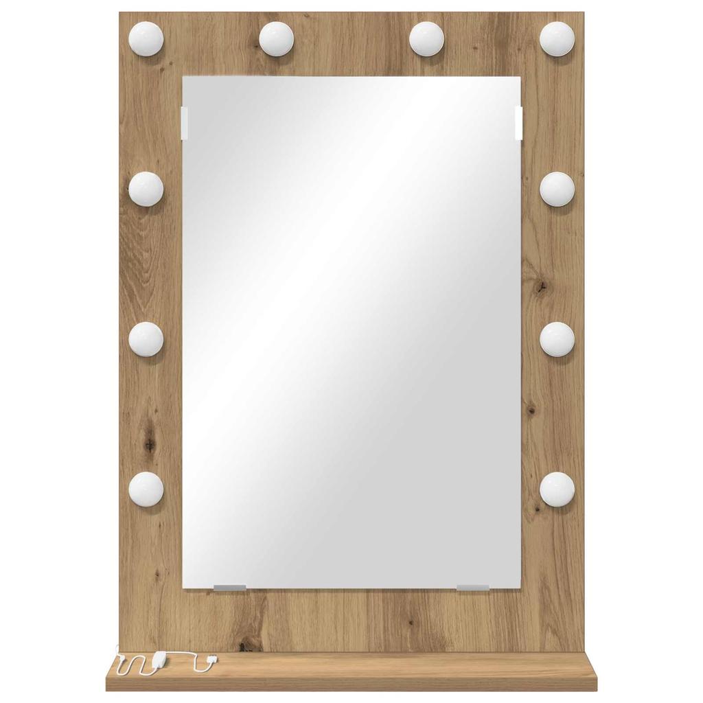 Rectangular Washbasin Mirror Artisan Oak Finish 70 X 50 X 18 Cm