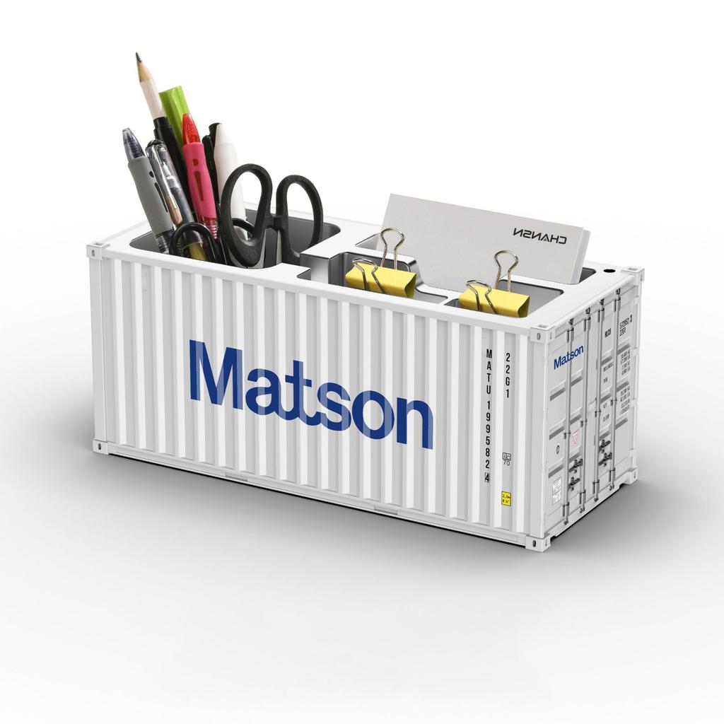 Simulated Ocean Freight Container Model Pen Holder Storage Box New Plastic Storage Box Desktop Storage Rack