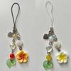 Elegant Phone Chain Cuteness Phone Lanyard Heart Shape Hanging Pendant with Plumeria and Tassels Alloy Texture for Woman