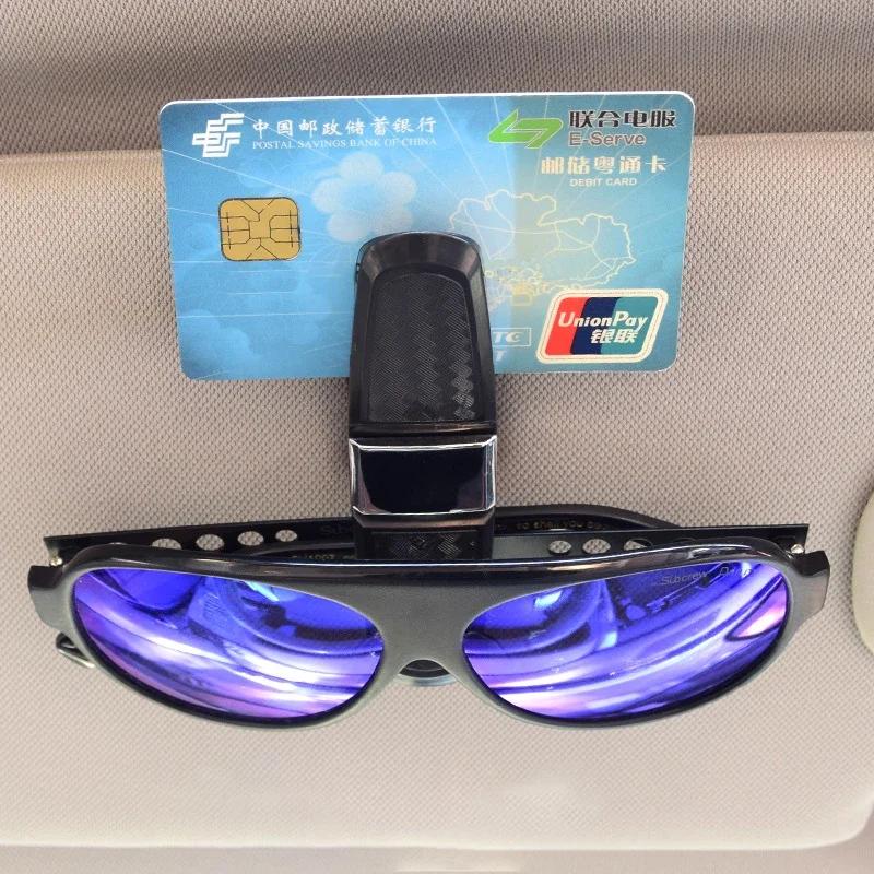 Car Glasses Case Auto Sun Visor Glasses Holder Sunglasses Clip Card Ticket Holder Pen Case Clip Box Universal Accessories Tools