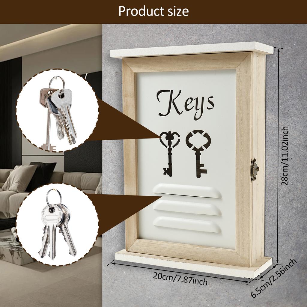 Wall Key Holder House Key Box Cabinet Living Room Wall Hanging Storage Box Home Decor Case Wood Craft Gifts