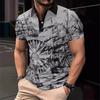 Fashionable and Stylish Men's Short-sleeve Turn-down Collar Button-up Shirt Casual Top