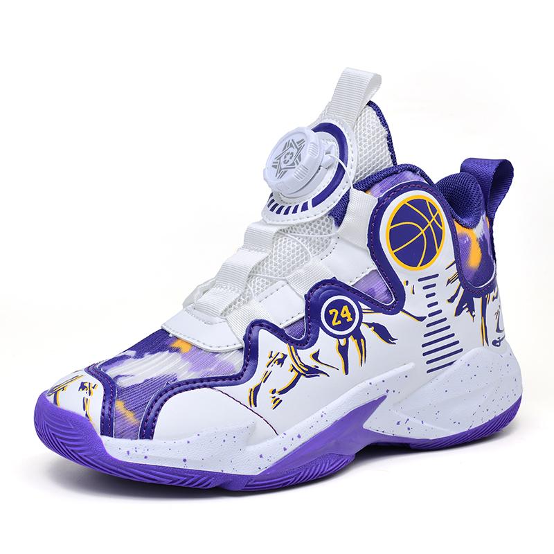 Детская обувь осень новые мальчики дышащие баскетбольные кроссовки для улицы нескользящие — фото 9