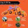Joyfy Halloween Inflatable 12.5 FT  Long Pumpkin with Witch Hat Decorations Inflatables with Build-in LEDs for Halloween Decor