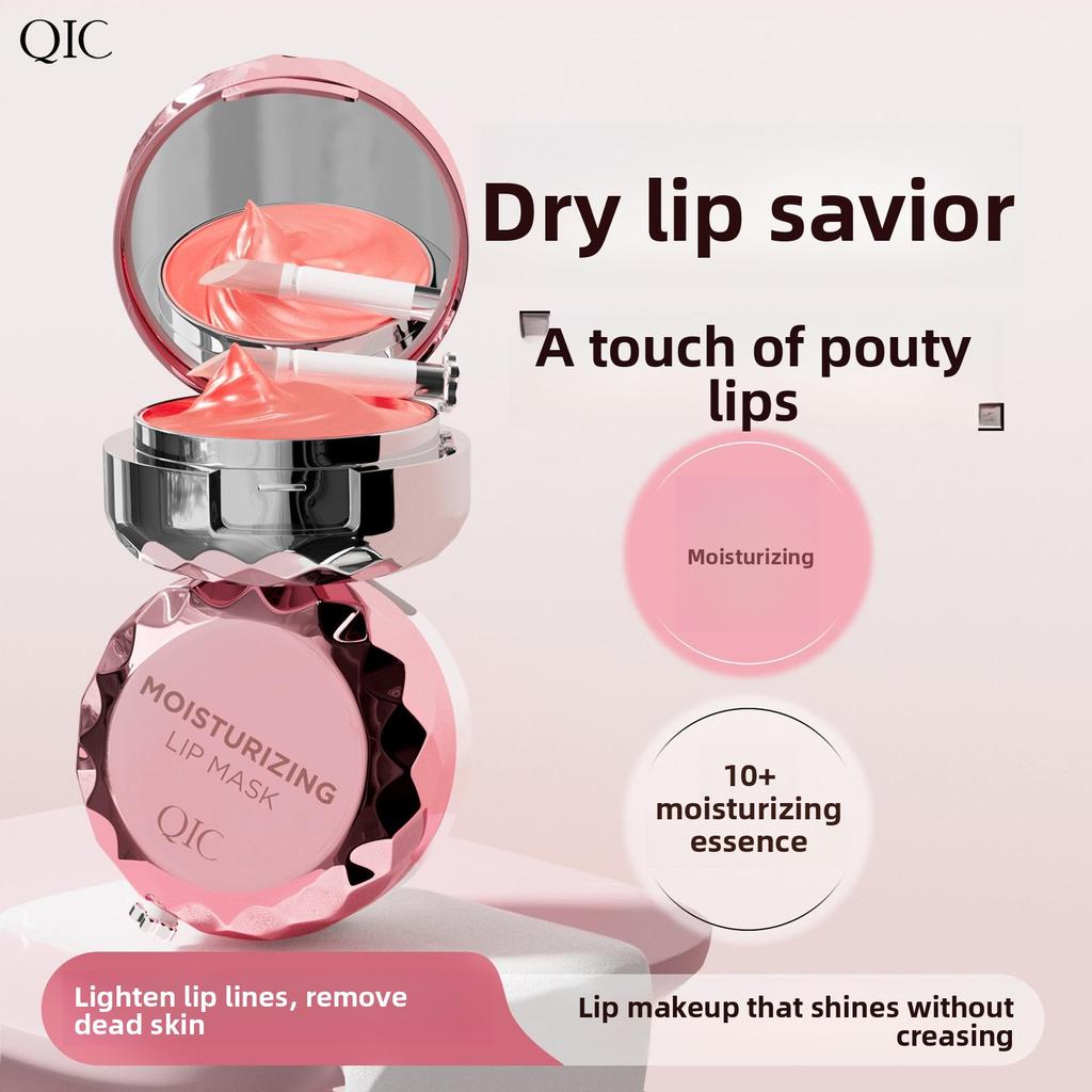 QIC Schlaf-Luftpolster-Lippenmaske Entfernt abgestorbene Haut Glättet Lippenmuster Lippenmaske Feuchtigkeitsspendend Feuchtigkeitsspendend Feuchtigkeitsspendender Lippenbalsam Gelee-Lippenmaske