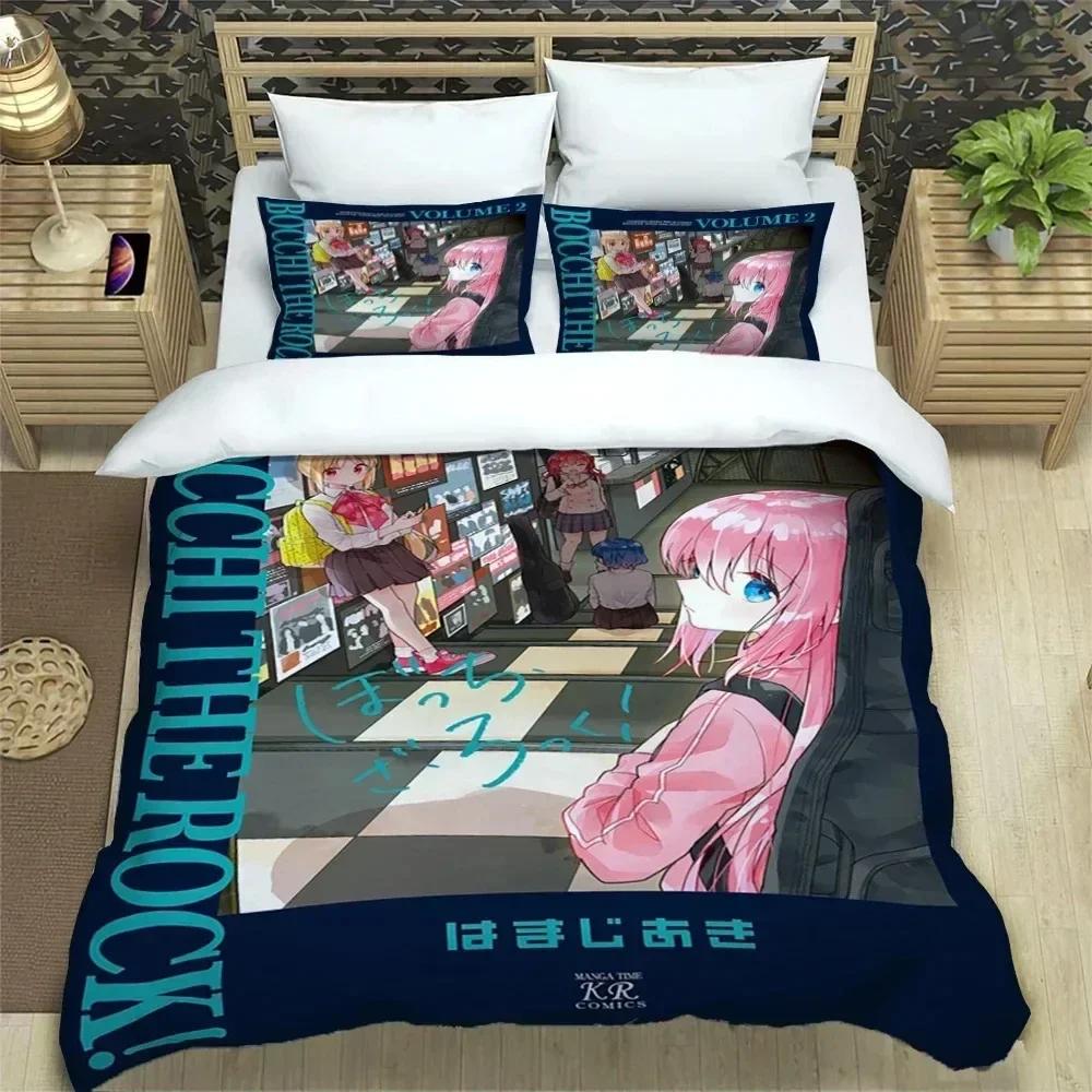 Comforter Anime Bocchi The Rock Kessoku Band Bedding Set Bed Set Comforter King Queen Size Boys Adult