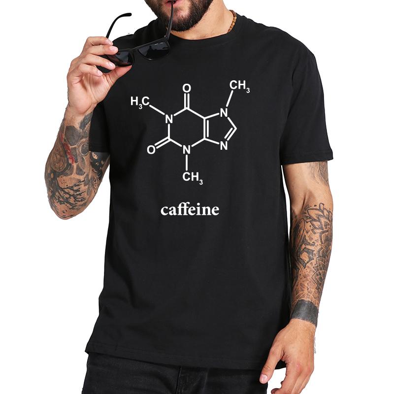 Caffeine Molecule T Shirt Chemistry Nerd Tshirt Cotton High Quality Soft Sweat Eu Size Tshirt Basic Camisetas