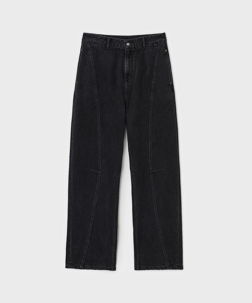 Bellie True Curved Denim Pants Type-2 - Washed Black