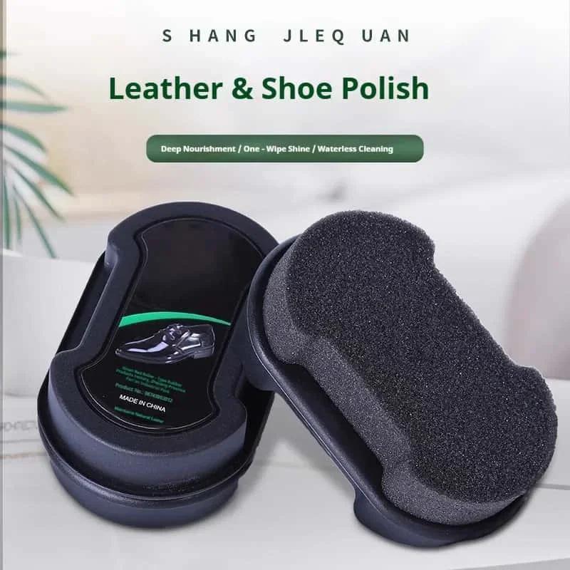 New Leather Care Polish, Colorless Cleaning Cream for Shoes & Leather Goods Sponge Shoe Wax Shoe Polish Brush Shoe Accessories