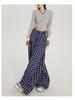 Women's High Waist Plaid Wide-Leg Casual Pants - Autumn Button-Down Style