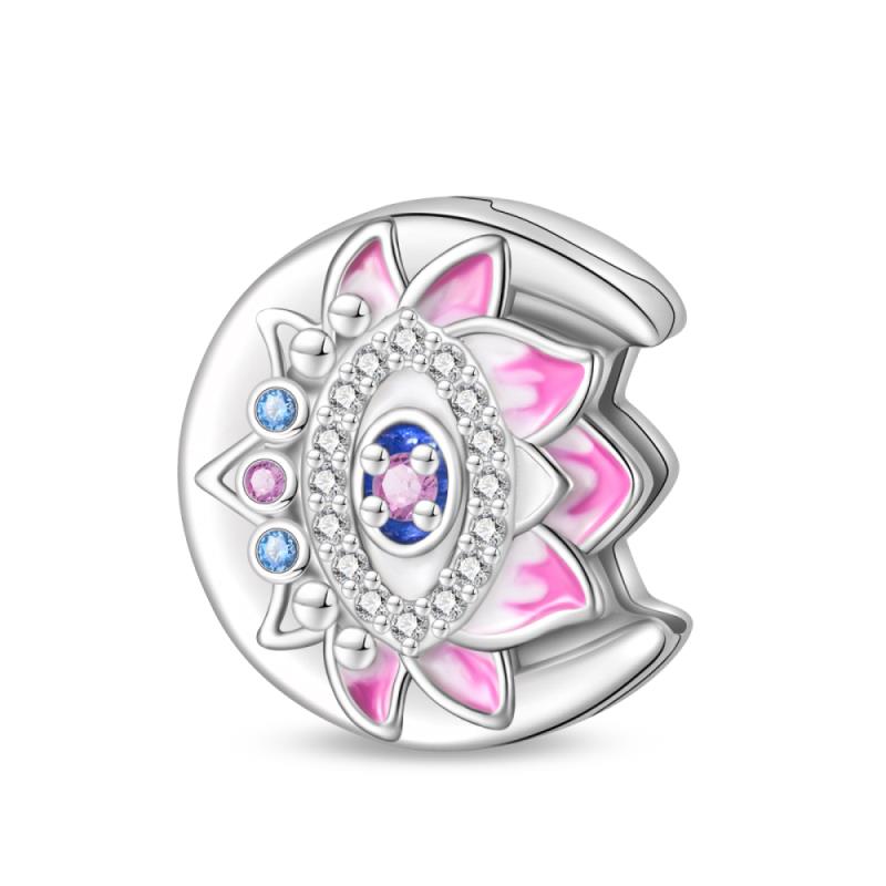 Copper Art Flower Shiny Zircon Series Charms Spacer Beads Suitable For Pan Original Bracelet Diy Party Jewelry