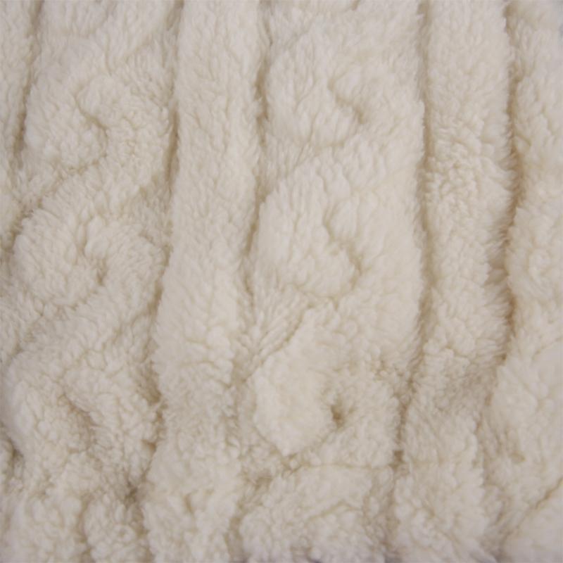 Women Furry Thigh High Slipper Socks Solid Color Cable Pattern Fleece Fuzzy Over Knee Stockings Winter Warm Leg Warmers