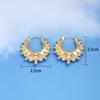 CARLIDANA Non Tarnish Vintage Womens Gold Color Stainless Steel Waterproof Hypoallergenic Spikes Beads Fashion Hoop Earring