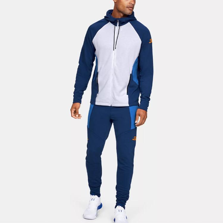 Under Armour SC30 Warm Up Casual Sports Color Block Hoodie Jacket Men jackets White 1351317-100