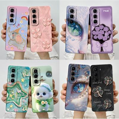 For Infinix Hot 50 Pro 4G Case Pretty Flowers Soft Silicone Shell Cover For Infinix Hot 50 Pro Plu 4G Phone Case Hot50Pro Coque