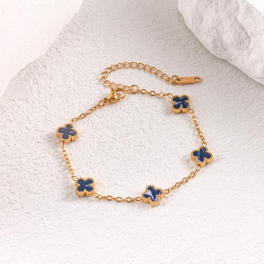 Bracciale Mini Quadrifoglio Madreperla 9mm Lussuoso e di Alta Gamma per Donna Resistente al Colore