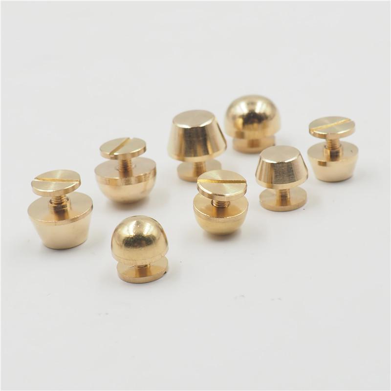 Brass and Copper Studs: Corner, Bucket, Mushroom, Flat Foot, and Round Foot Handbag Bottom Studs
