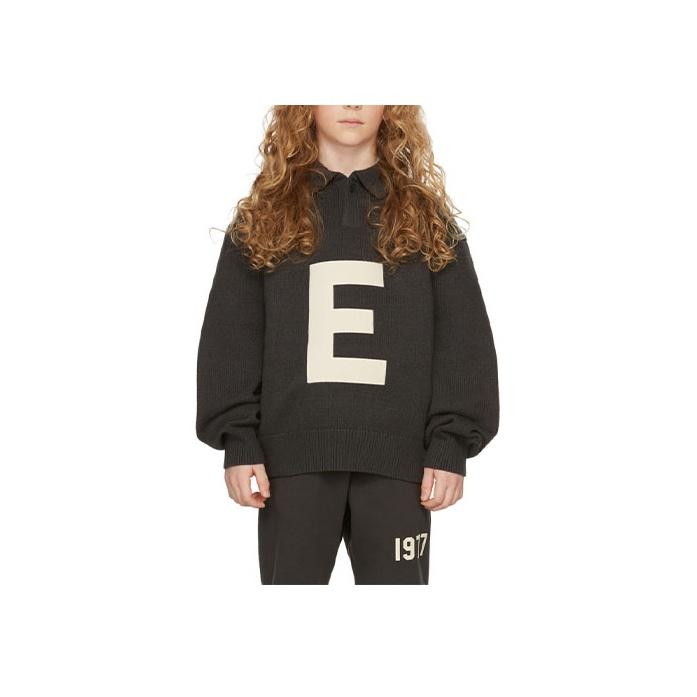 

Fear of God Рубашка поло Essentials с длинным рукавом и логотипом Velour Solid Детские топы Black Iron FOG-SS22-221 M