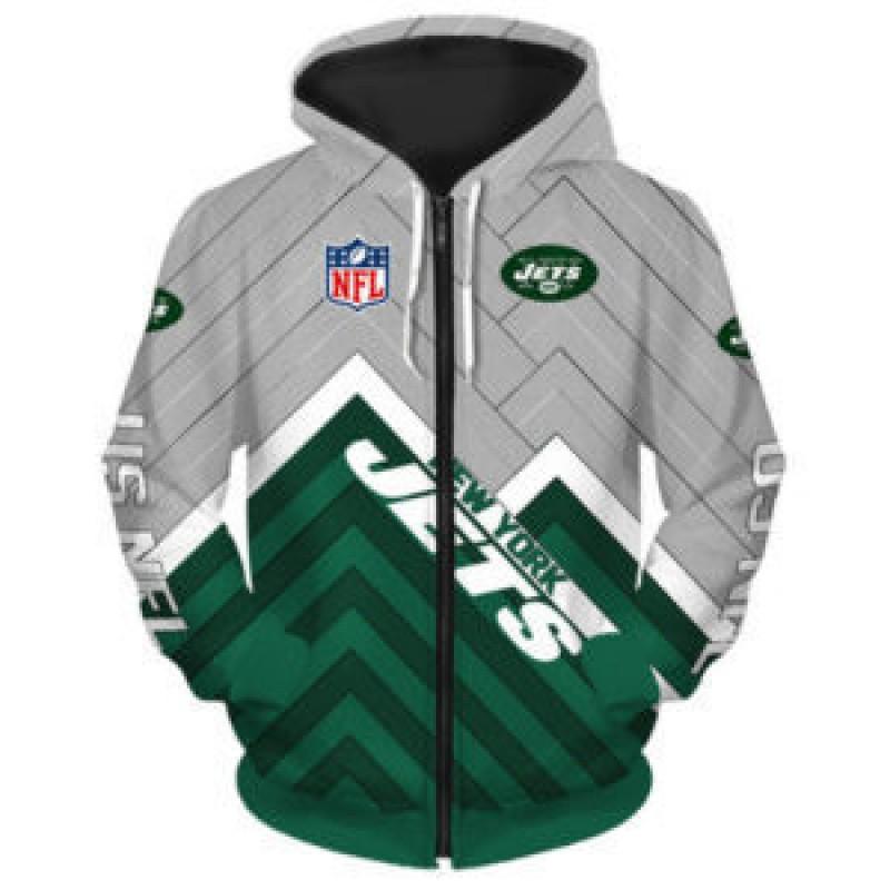 Herren Damen NFL Kapuzen-Reißverschluss-Sweatshirt Digitaldruck Lockerer Schnitt Freizeit-Sportbekleidung Alles