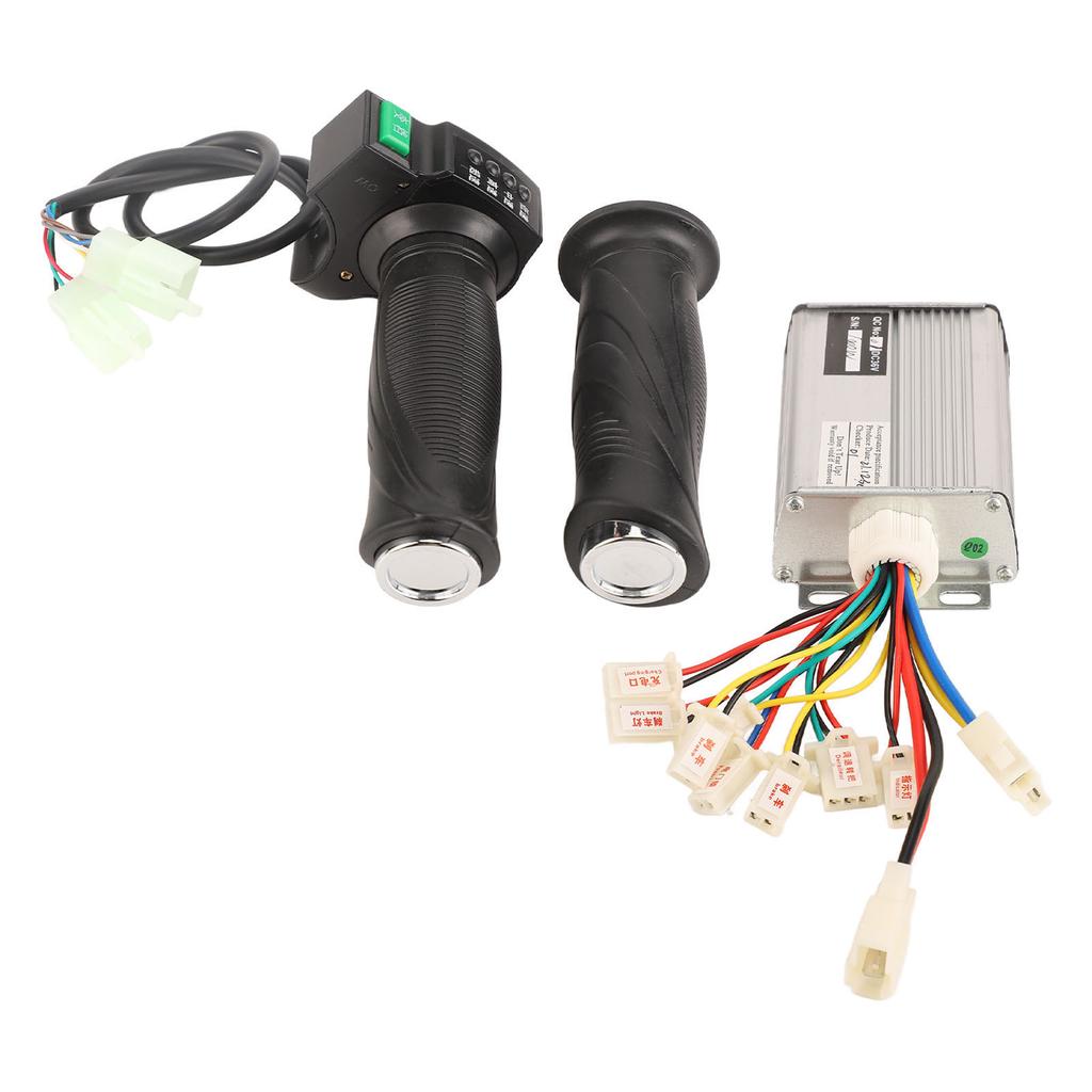 Borstad motorstyrenhet Set Aluminiumlegeringsskal Gummihandtag 36V 1000W 4-stegs Gashandtag Vridhandtag för