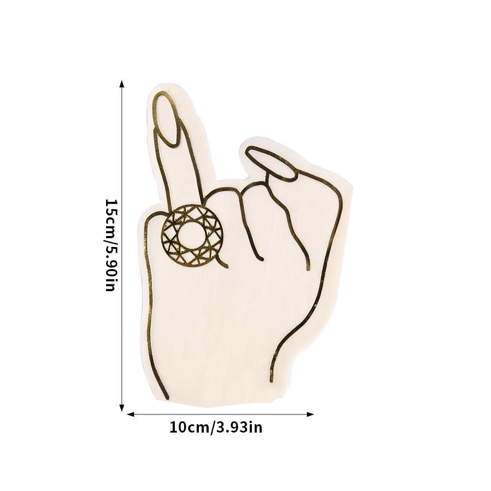 

20 шт. Паперові серветки «Діамантове кільце» для дівич-вечірки. Ідеально для подарунків нареченій, подружкам нареченої, нареченій, весільного декору